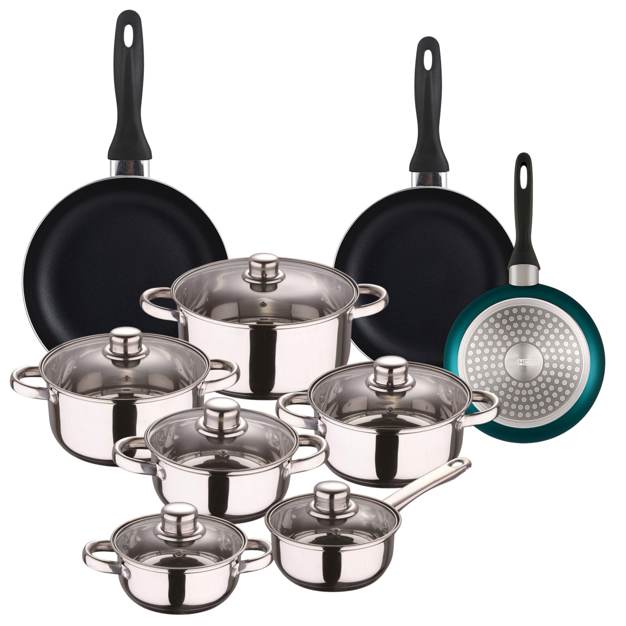Set 3 Padelle In Acciaio Inox 20/26/30 Cm, Non Rivestite, Adatte A Induzione, Lavabili In Lavastoviglie, Manici Termoergonomici - 2