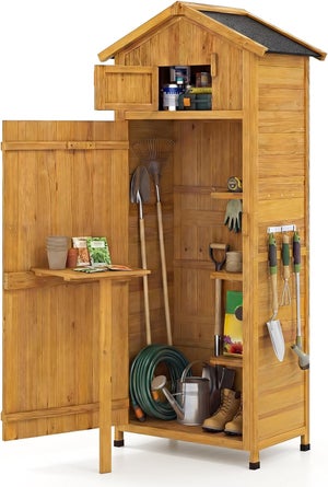 Armoire De Jardin Relaxdays Grise - 3 étagères - Rangement Outils Résistant 97x86x47cm