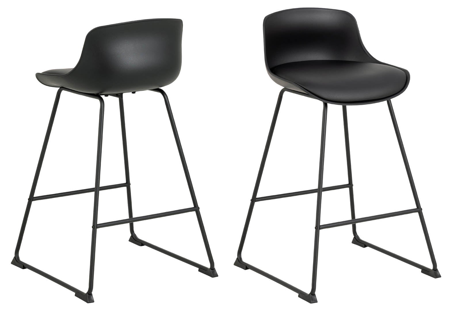 Tina stołek barowy skóra syntetyczna czarny.