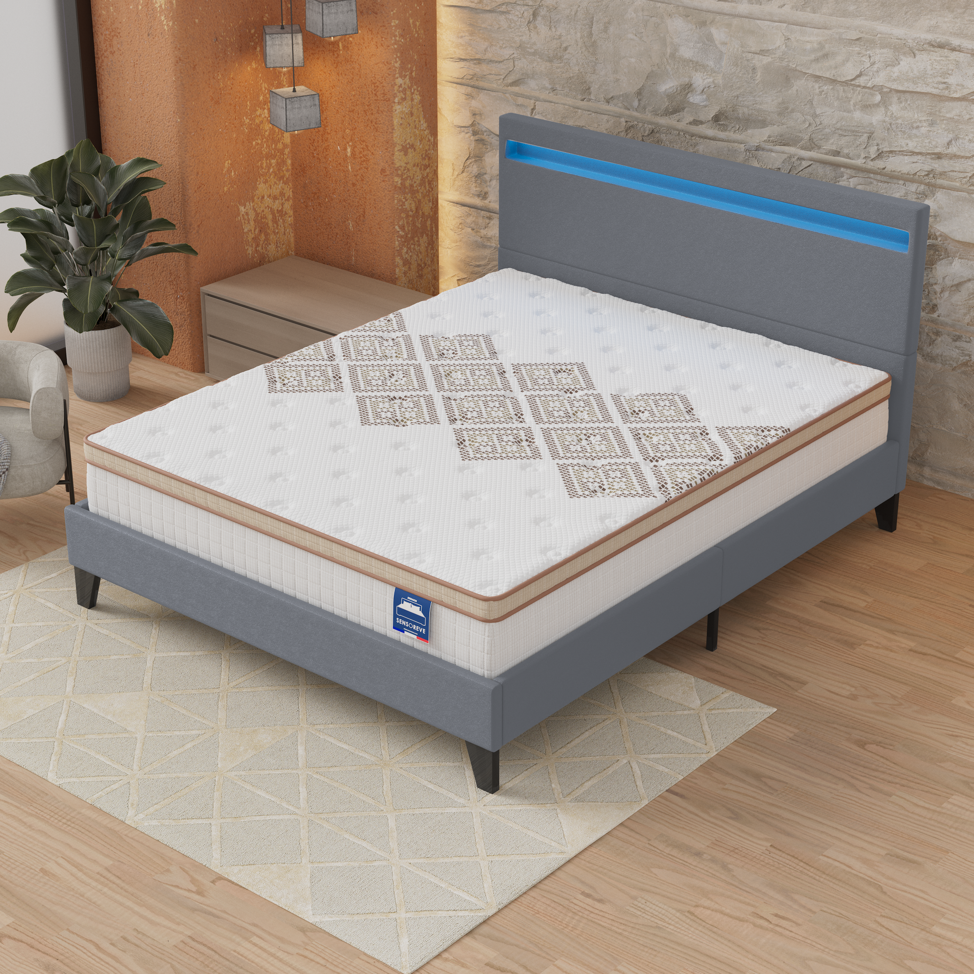 Remplisseur D'espace De Lit Yekuhe - Gris Clair - Élimine Les Interstices Entre Matelas Et Tête De Lit