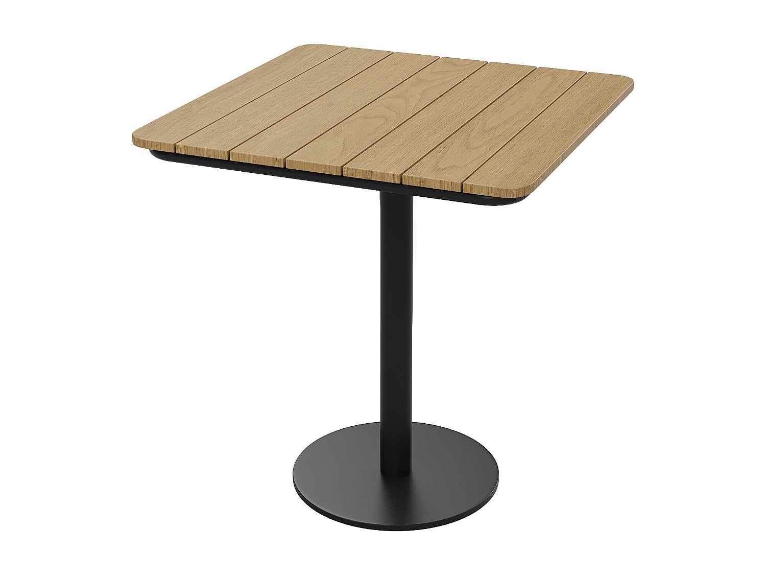 Kwadratowy stół ogrodowy o dł.70 cm z polywoodu i metalu - Czarny - LYLIOS od MYLIA
