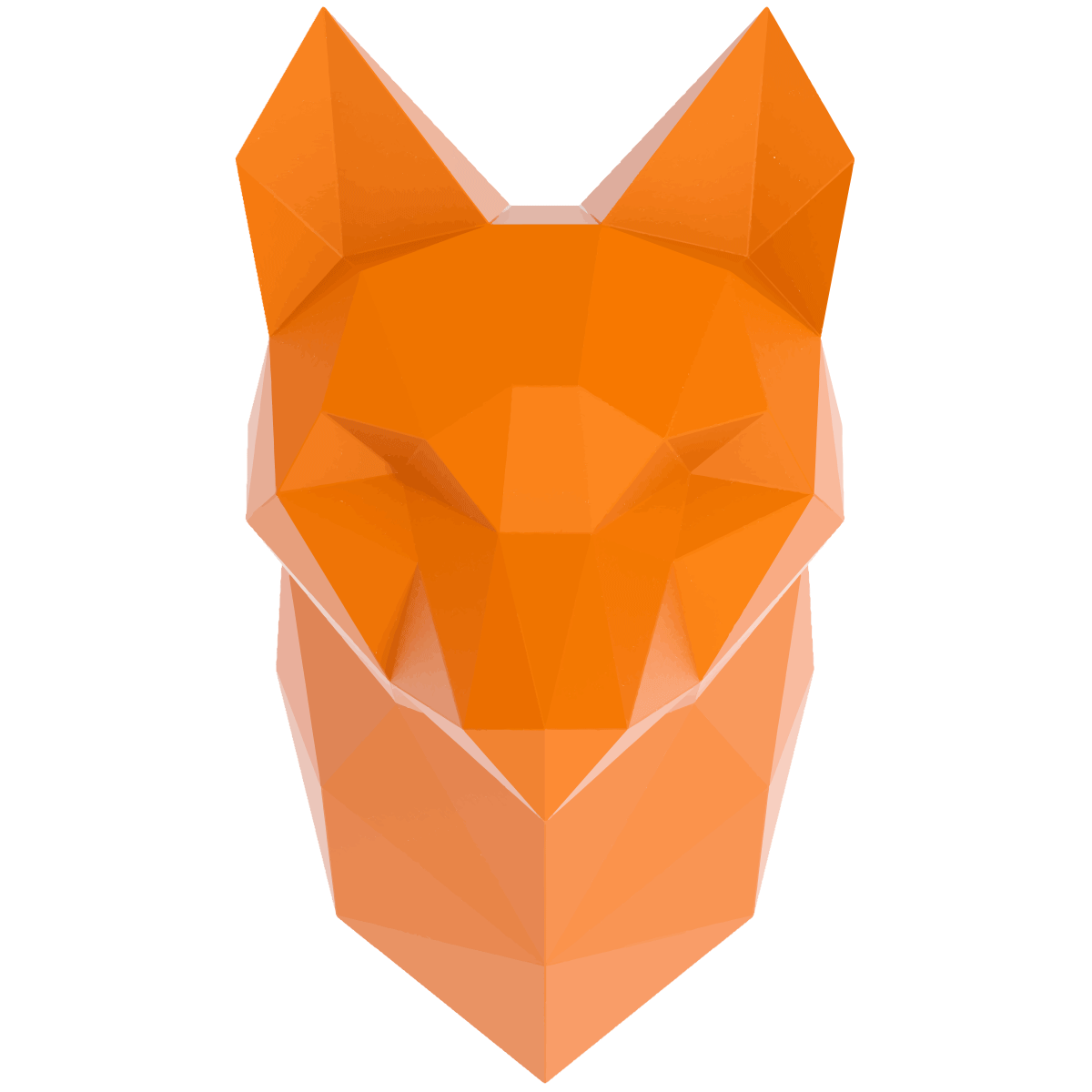 Adesivo 3D origami arancione volpe - Sticker adesivo - adesivi murali - 70x40cm - 2