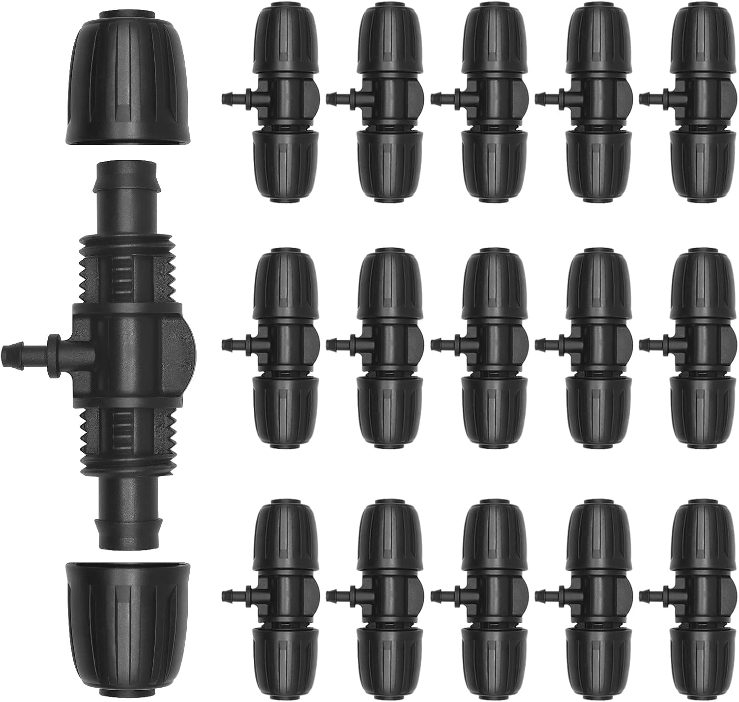 Złączka do węża nawadniającego, złączki trójnikowe z zadziorem do nawadniania kropelkowego, do rury nawadniającej 1/2 cala na 1/4 cala