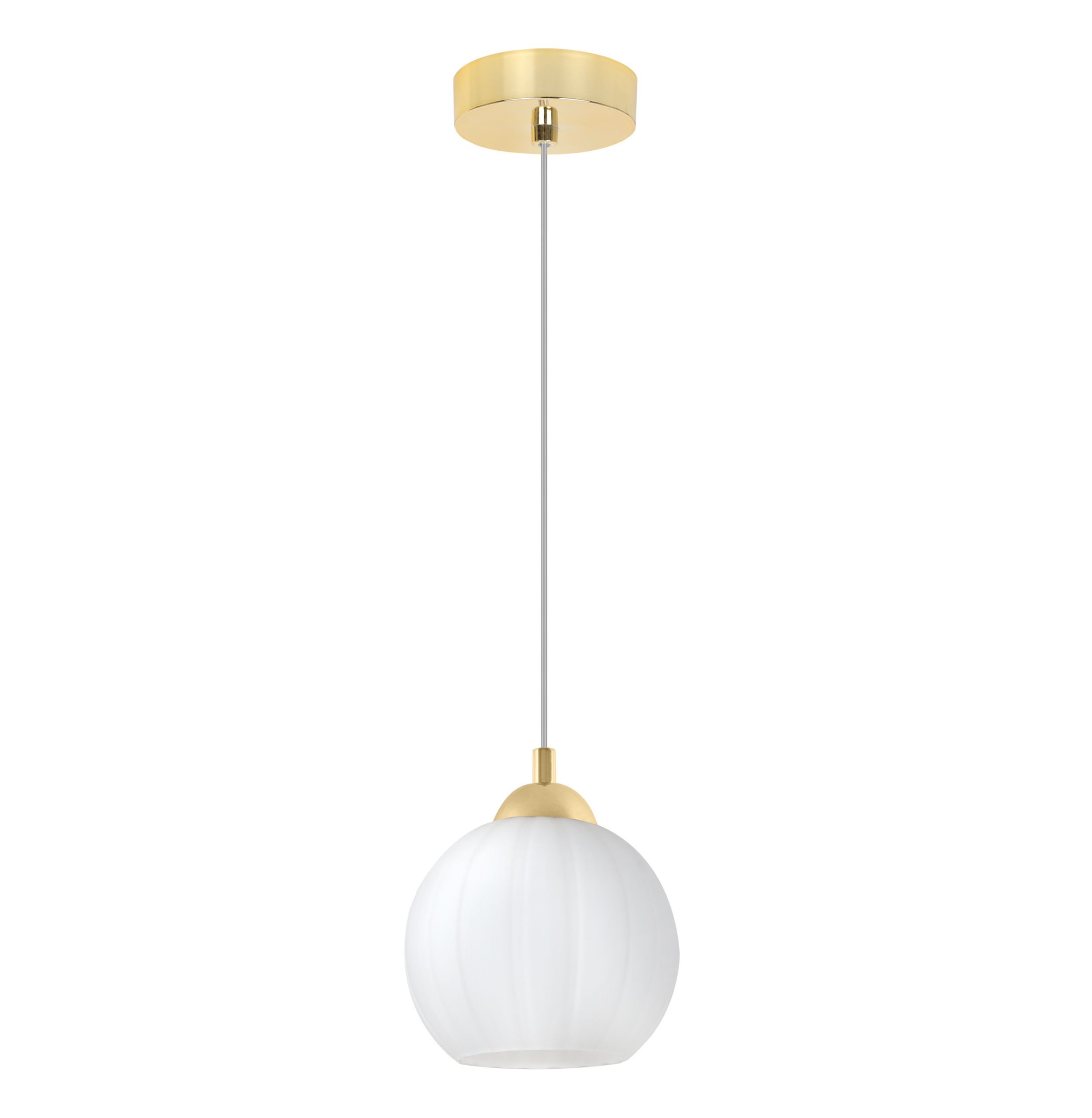 Lampa sufitowa wisząca Costa loft 1xE27 klosz kula biały/złoty Light Home LH - 2