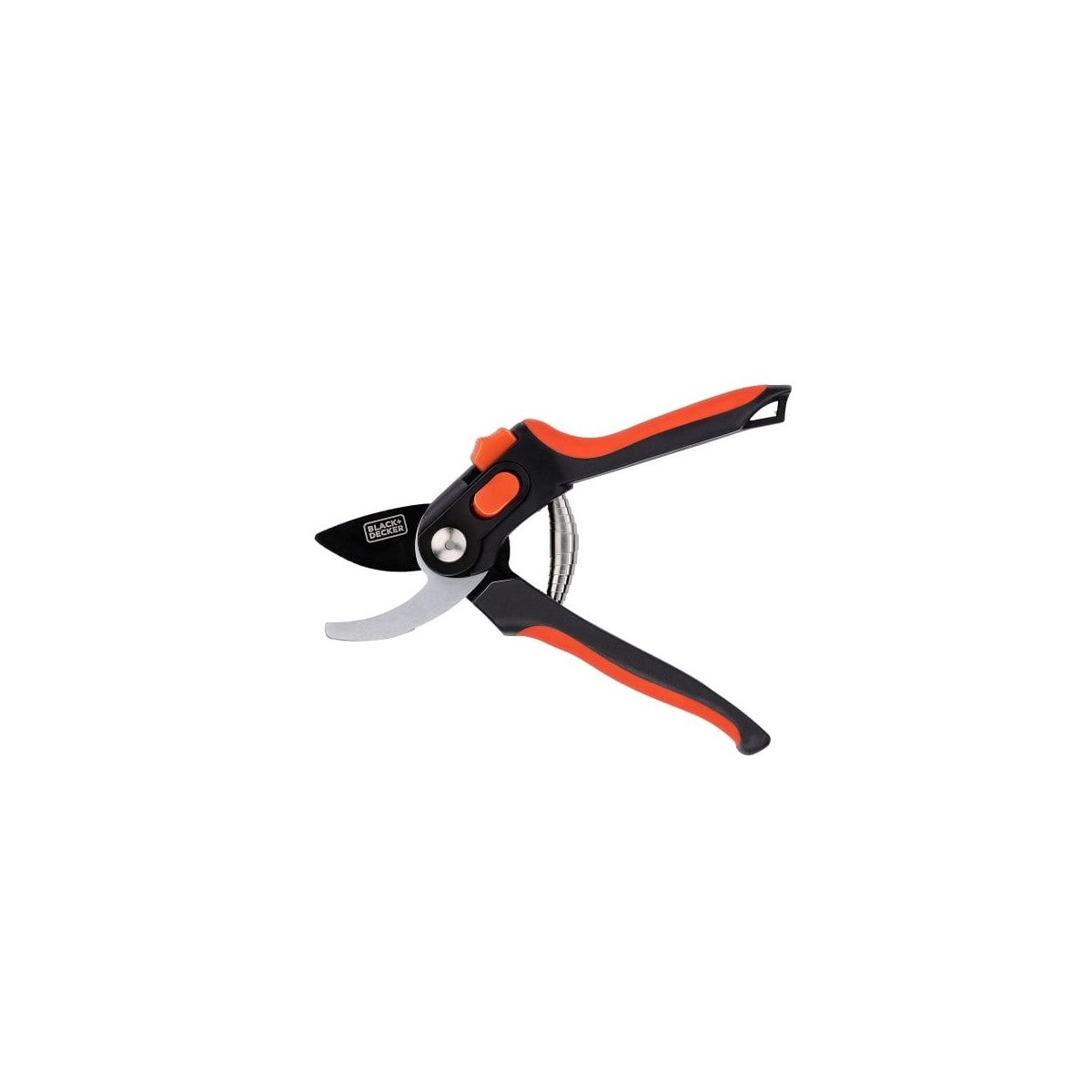 BLACK+DECKER Forbici da giardino – 20,3 cm – Lame in acciaio temprato – Spessore di taglio 13 mm – Nero/Arancione