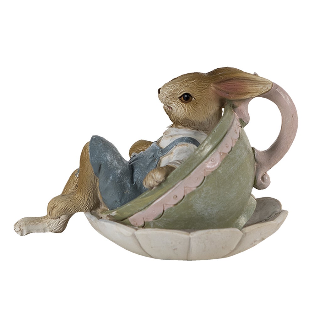 6PR1031 Clayre Eef - Figurine décorative Lapin en polyrésine