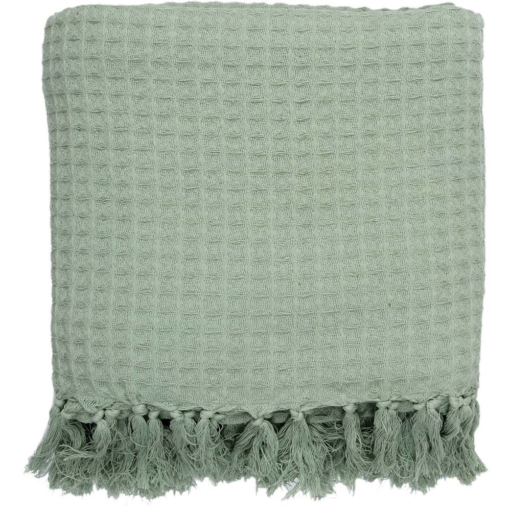 Couverture gaufrée coton vert 170x250 cm - 8