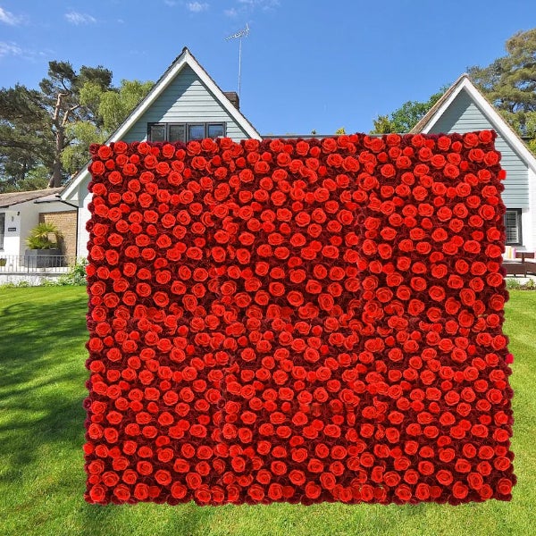 6 Pannelli Di Fiori Artificiali Rosa Chiaro 40x60cm – Sfondo Decorativo Per Matrimoni E Feste - 2