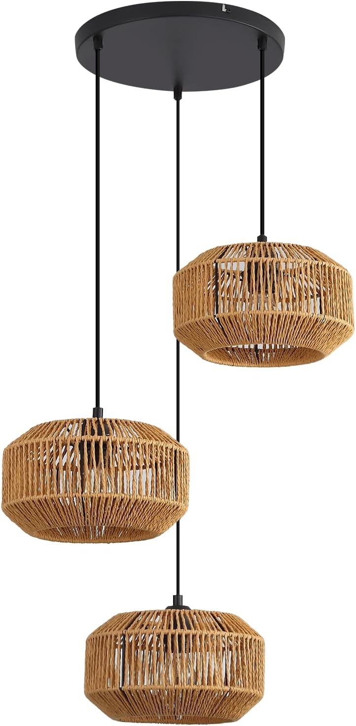 ZMH Suspension Vintage 3 Flamme E27 (ampoule Non Incluse) - 9