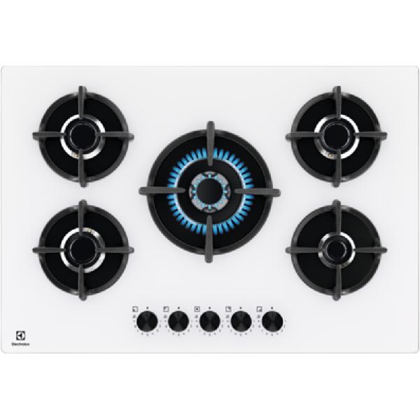 Electrolux Placa De Gas Empotrada Egg75372w De 5 Quemadores, Color Blanco , Leroy Merlin