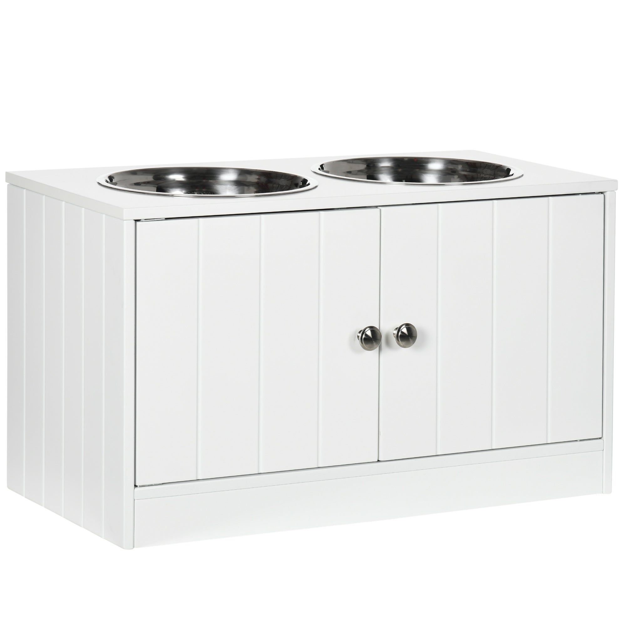 Mobile Per Animali Cuccia Per Gatti SoBuy Con Ciotole - Panca Multifunzione Bianca 90x36x44cm Arredo Gatto Multifunzione - 7