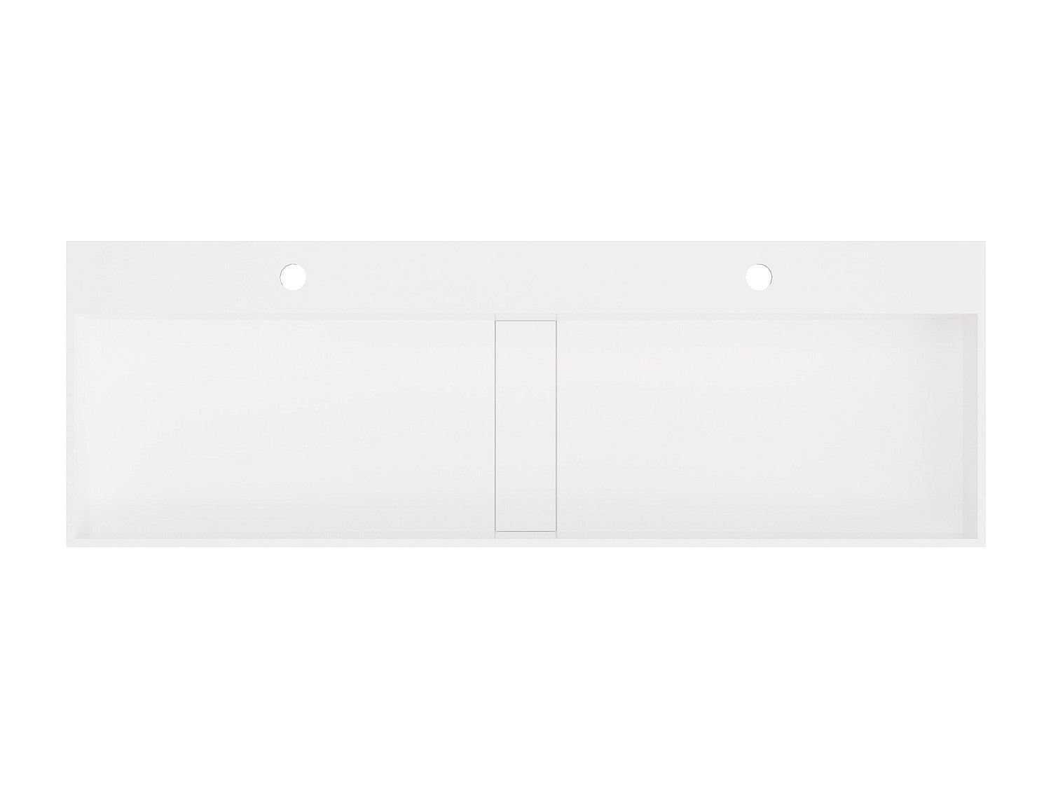 Vasque suspendue en solid surface - Blanc - L120 x l40 x H15 cm - YAMDROK - 5