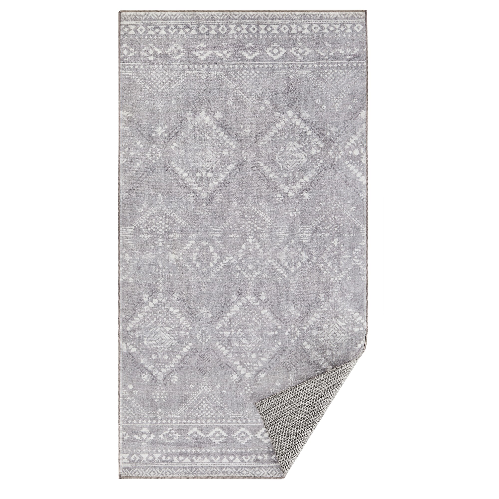 Alfombra, 80 x 150 cm, alfombra antideslizante, decoración del hogar, para salón, dormitorio, lavable a máquina, estilo moderno, gris claro