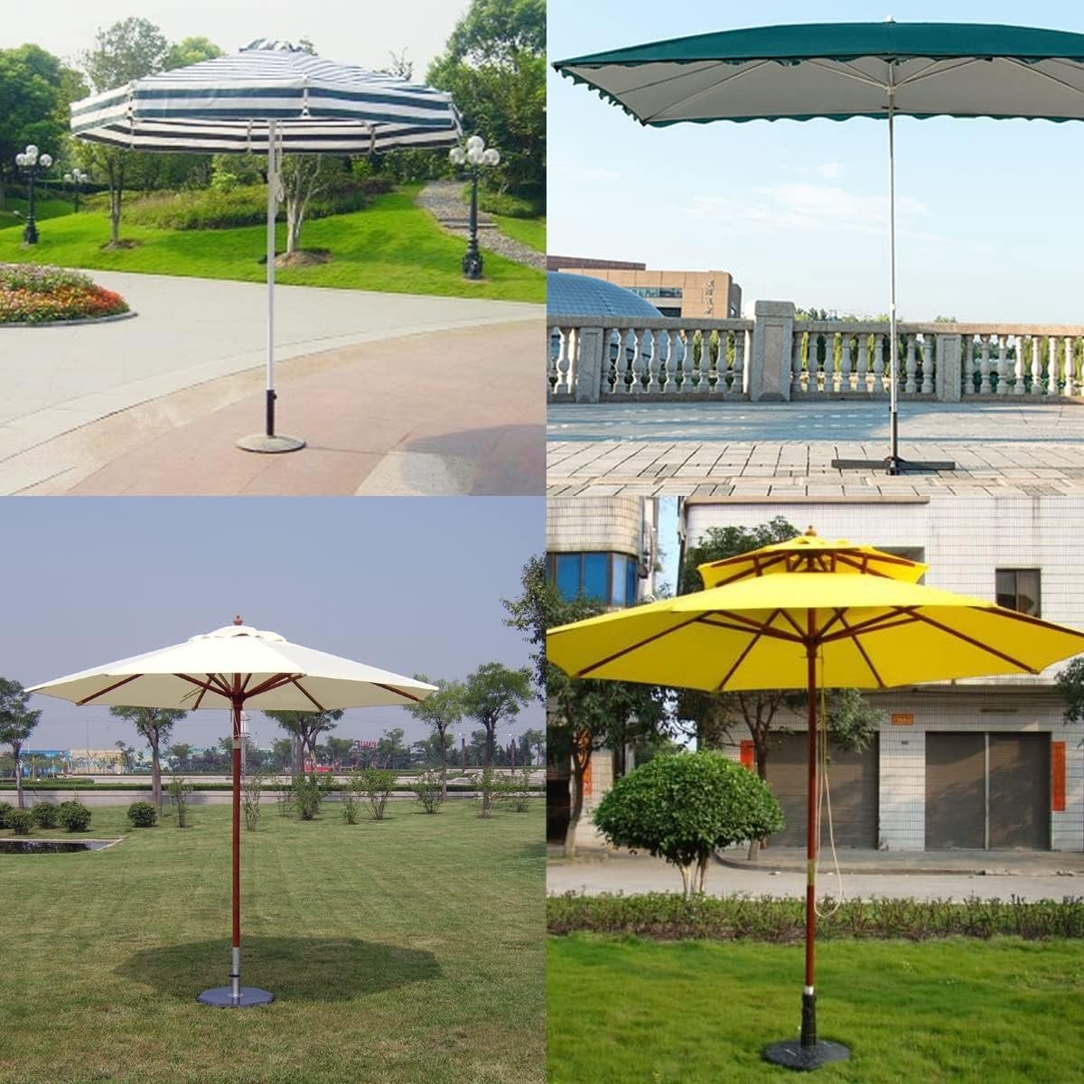 Lot de 3 adaptateurs pour pieds de parasol - Bagues de réduction - Pour colonne centrale 48/38/32 mm - Pièces de rechange pour pieds de parasol - Noir - 8