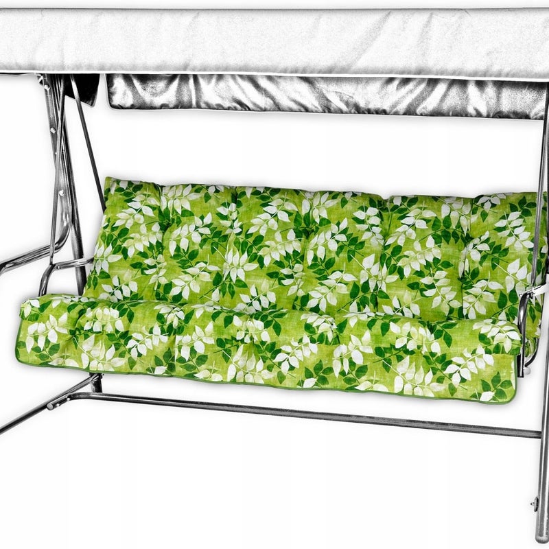 Poduszka na huśtawkę ogrodową AMPO 175 cm zielony biały 1 szt.