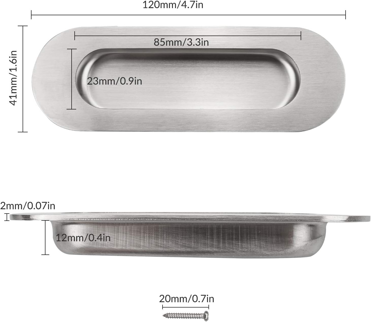 7690 Gold CC96mm - Poignée de porte encastrée pour cuisine, poignée d'armoire MELHandle, nervure