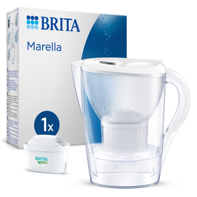 Brita Marella Filtro de agua para jarra 2,4 L Transparente, Blanco