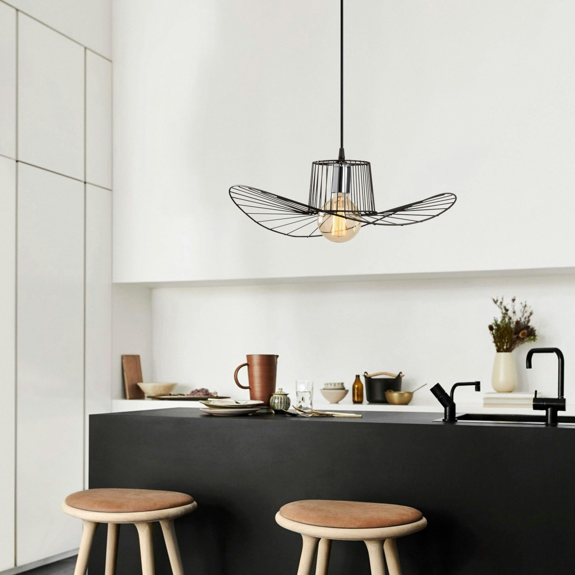 Suspension design noire métal filaire forme ondulée SINOP | Leroy Merlin