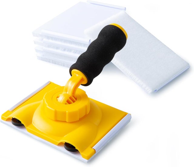 Outil de finition des bords avec poignée rotative à 360°, 5 tampons de rechange, tampon à peinture, outil de peinture des bords pour applicateur de pe