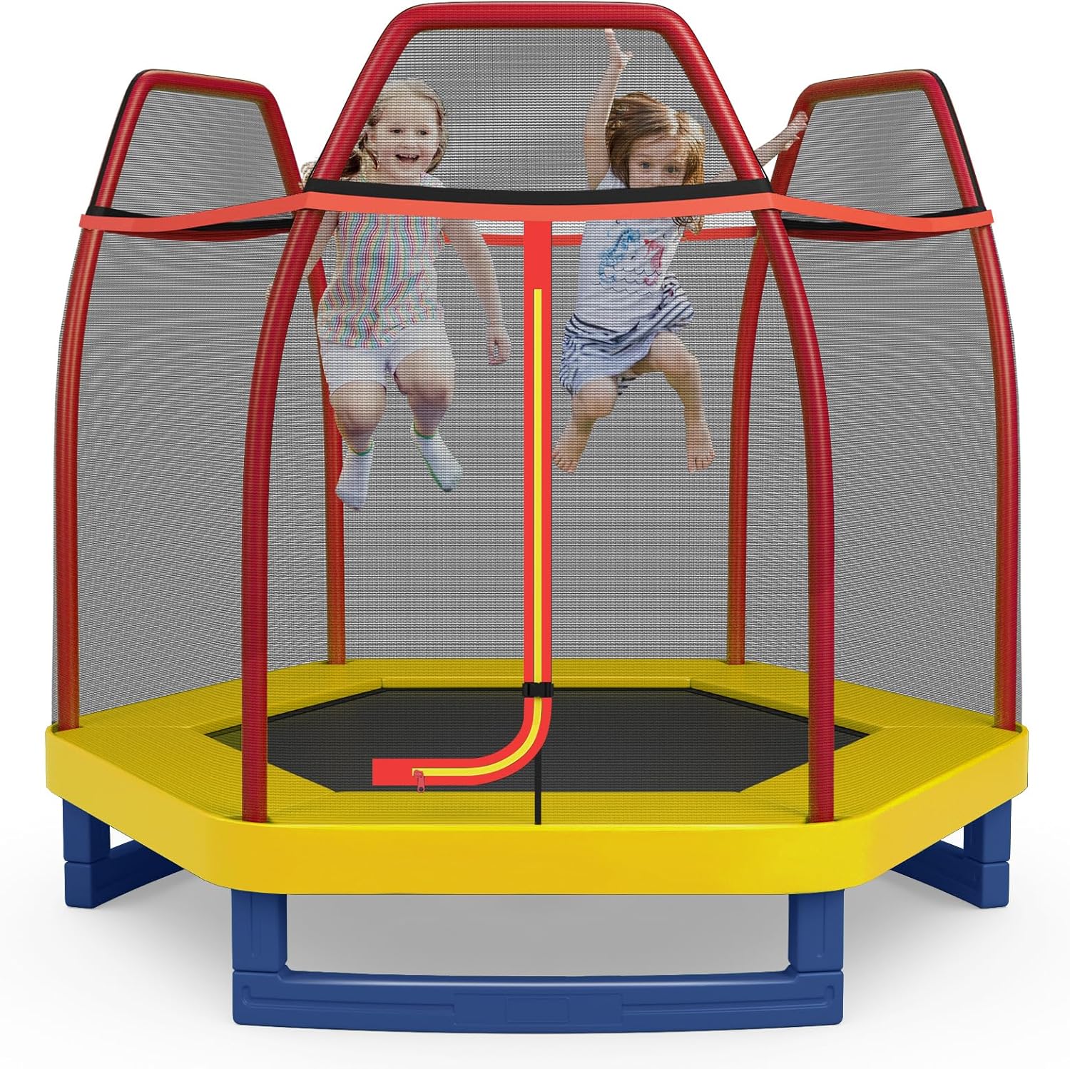 Trampoline Pour Enfants DREAMADE - Filet De Sécurité Inclus - 140x140x162cm - Capacité 50kg - Pour Jardin