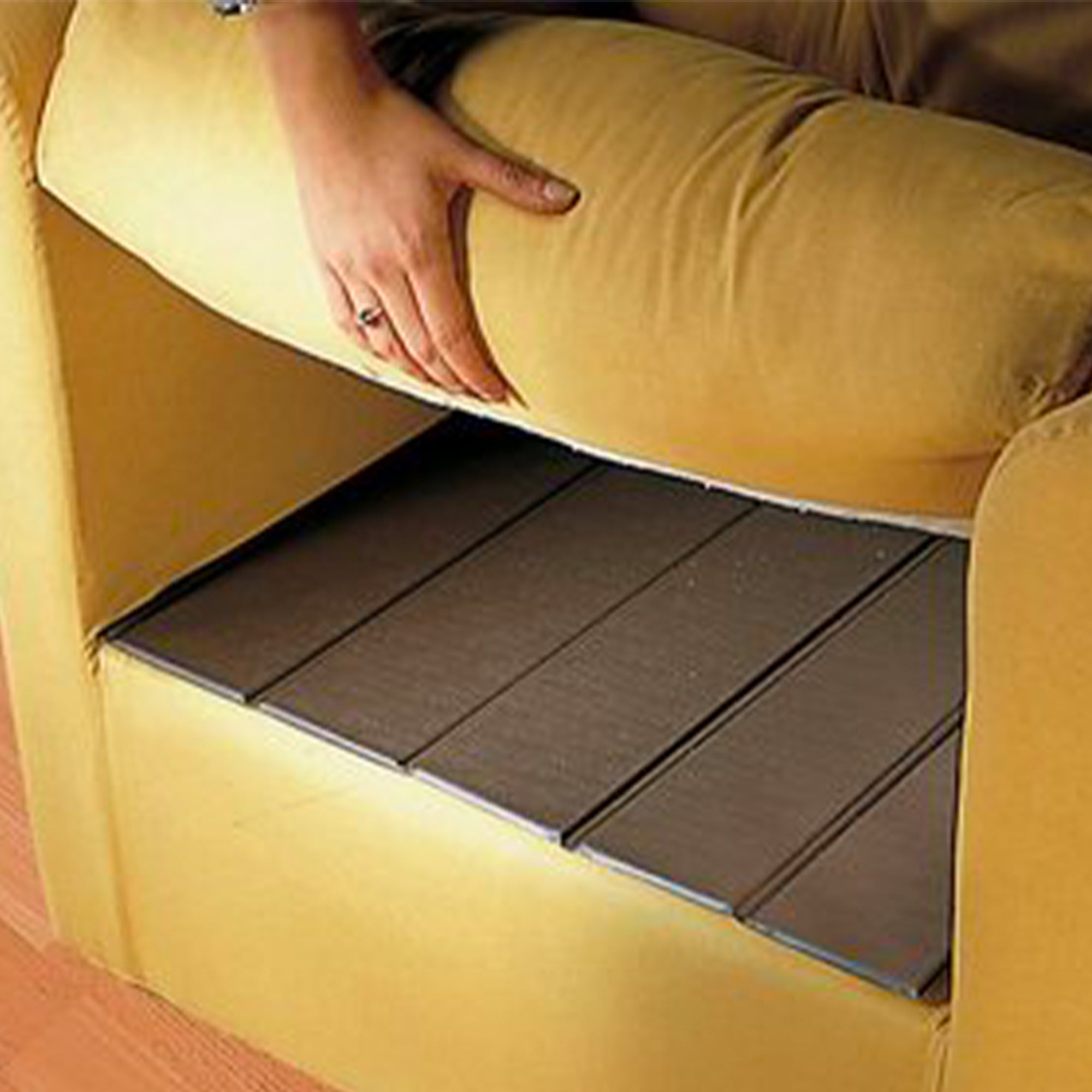 Base di rinforzo per divano a 1 posto o per letto a materasso, tavole di supporto per poltrone in fibra di legno, 55 x 48 cm, doghe marroni - 7