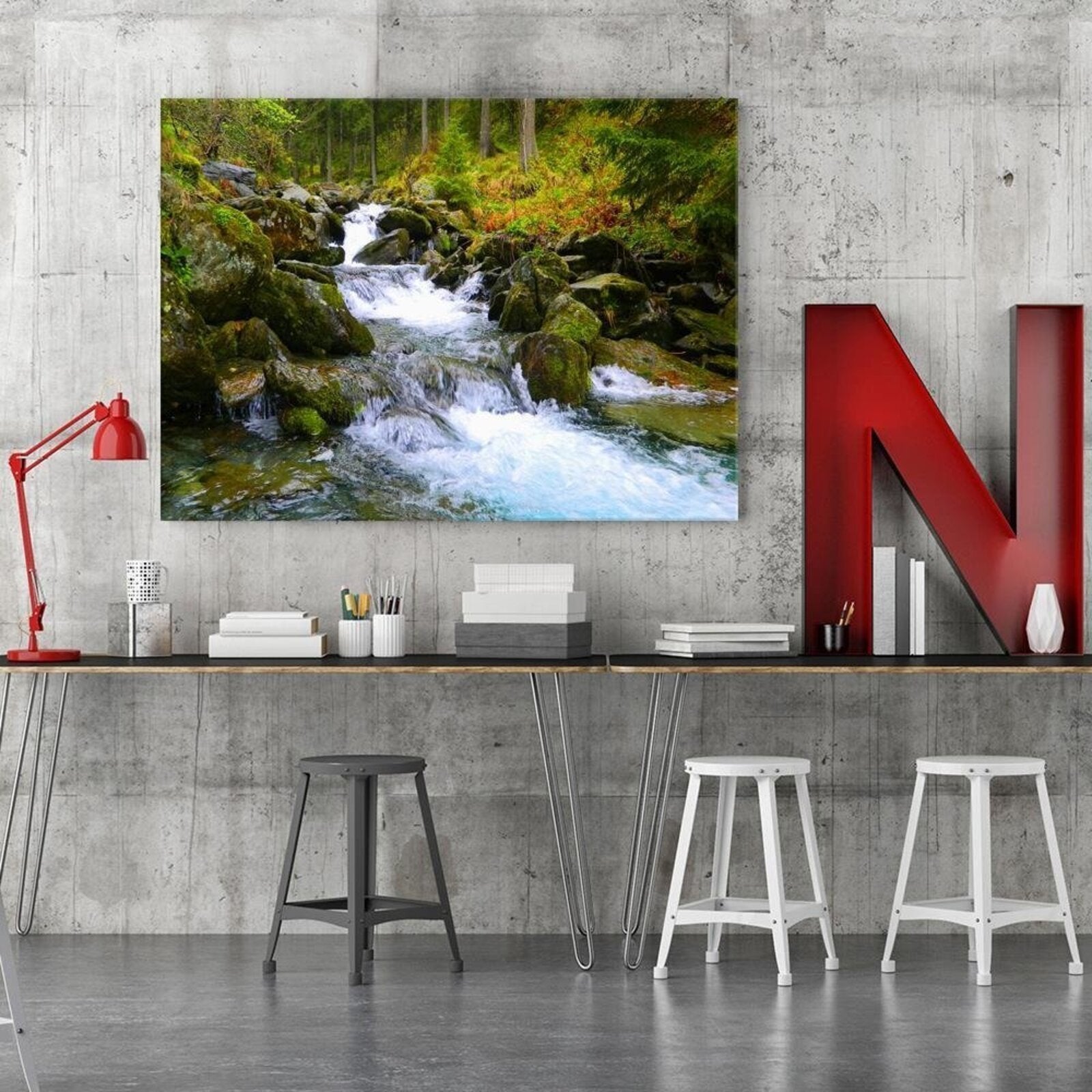 Tableau ruisseau de montagne 3 - 90 x 60 cm - 3