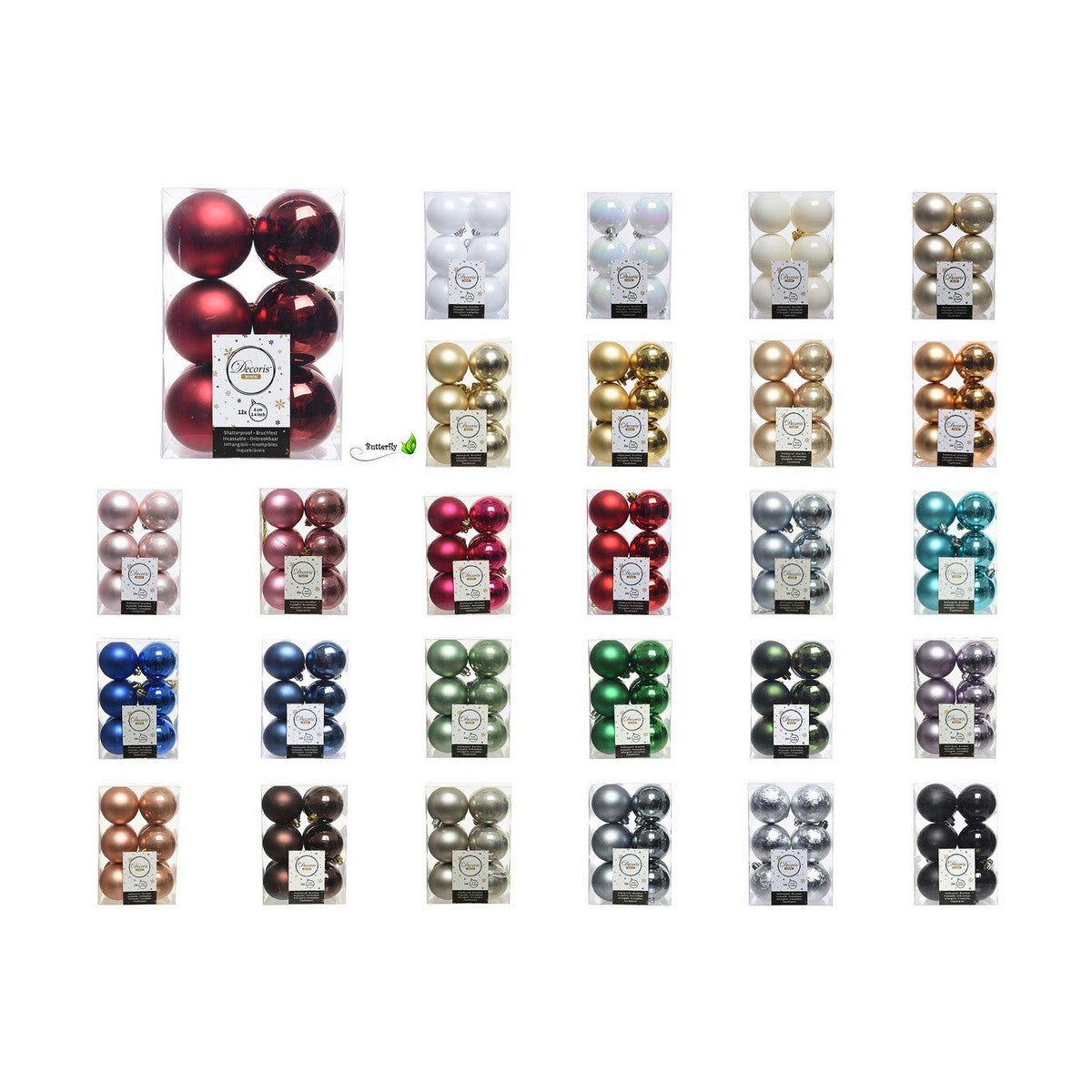 Lot de 12 boules EDM - esprit de Noël - Rouge - 71871 - 4