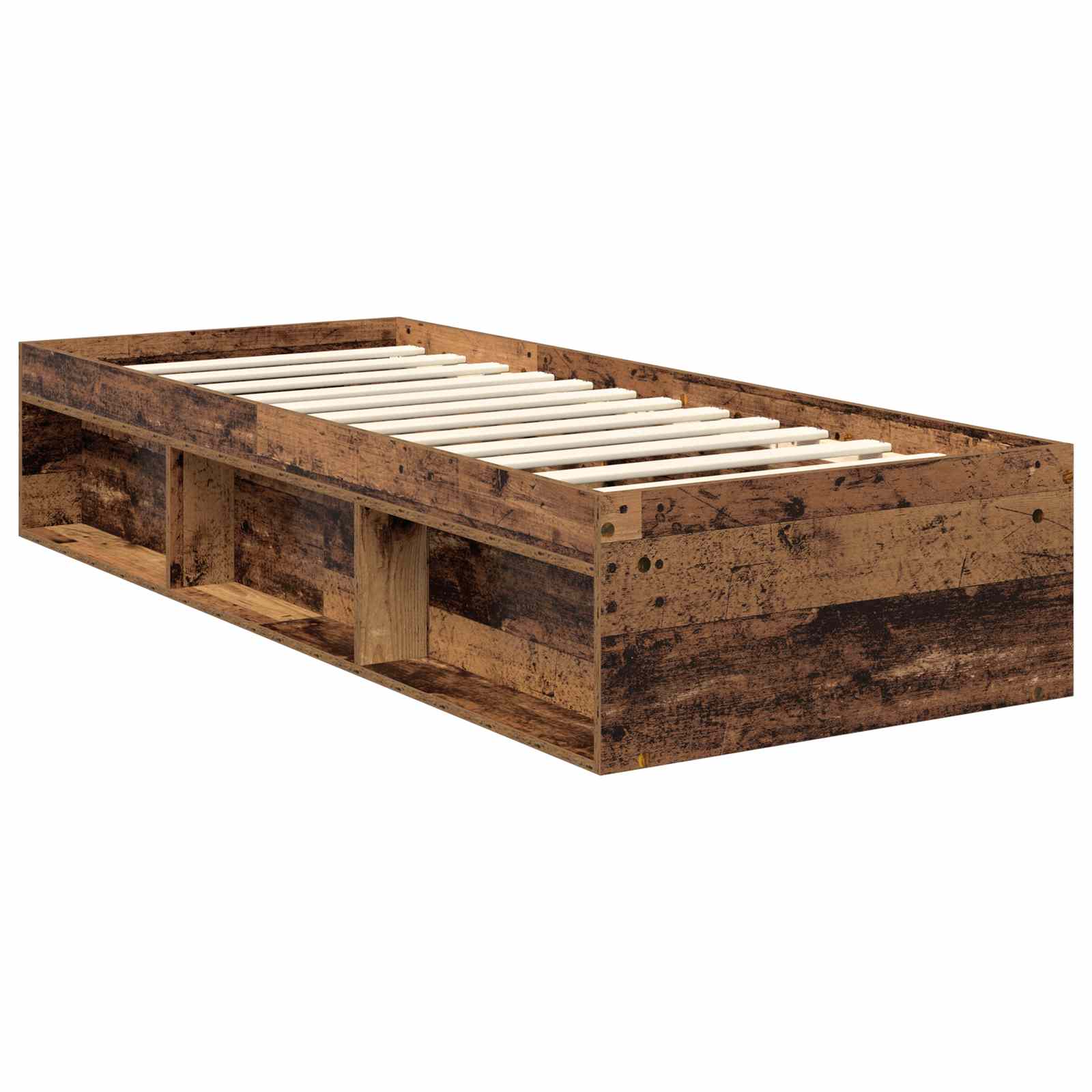 Cadre de lit bois ancien 75 x 190 cm en bois de pin massif - 5