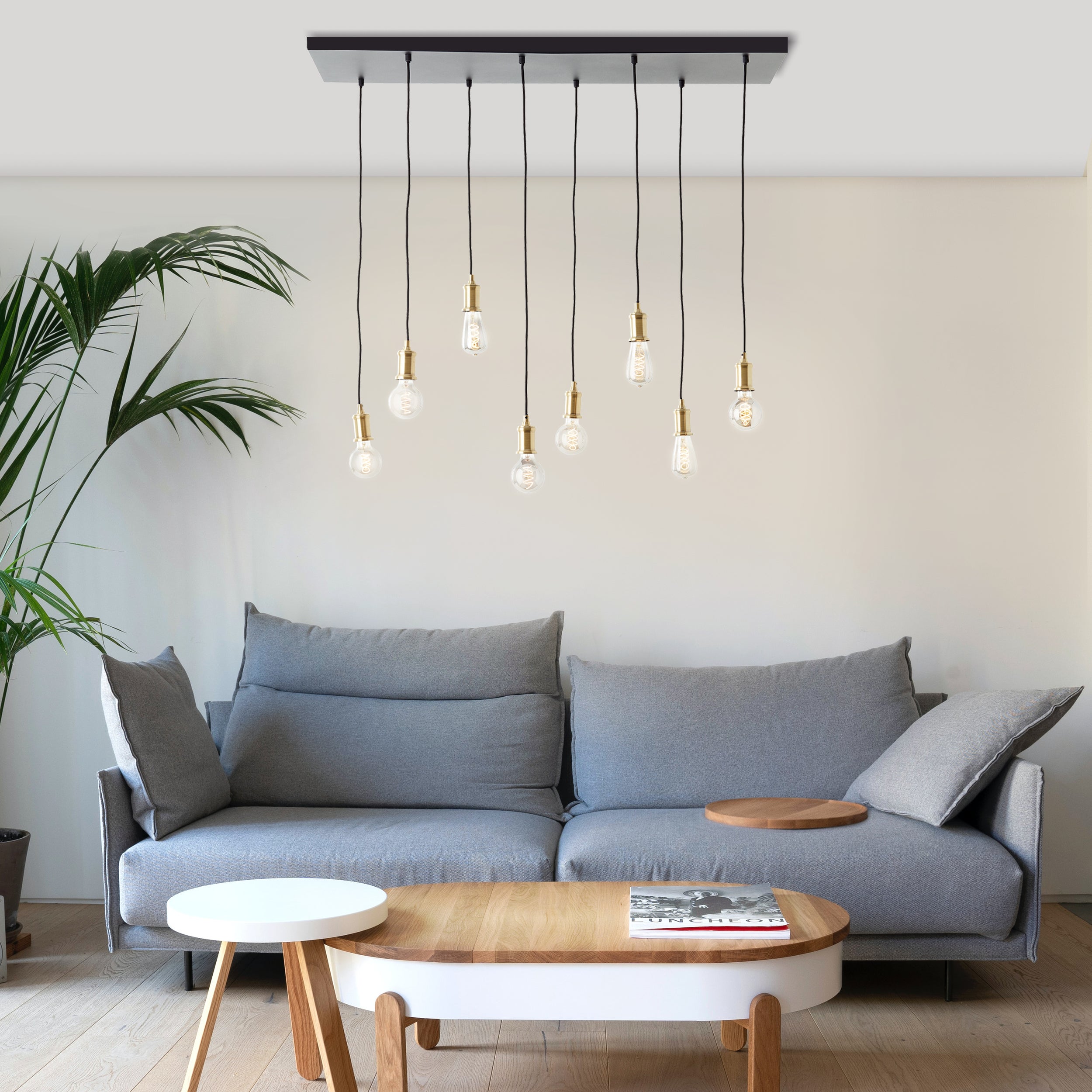 Brilliant Lamp Darcia 8-lampowa lampa wisząca czarny metal/szkło 8x A60, E27, 60 W - 6