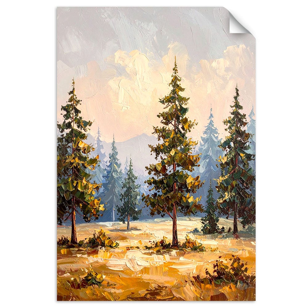 Naklejka samoprzylepna, Krajobraz Górski Drzewa Natura 80x120