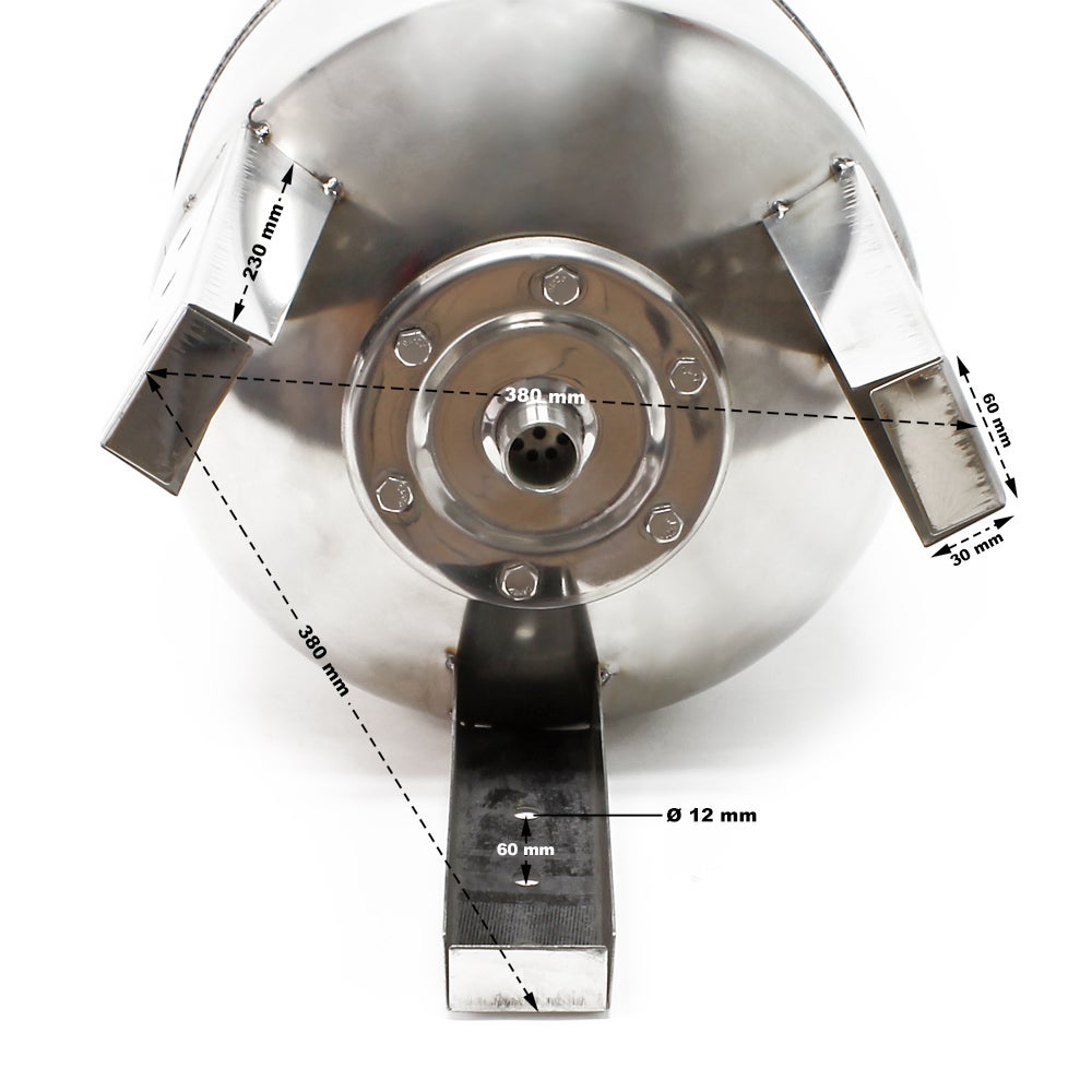 Wiltec Réservoir pression à vessie – 100 Litres – en Acier inoxydable – Version verticale – Surpresseur pour la surpression eau domestique – Réserv... - 3
