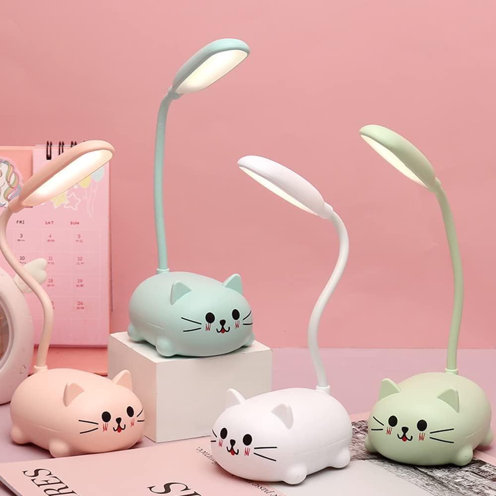 Lampa do czytania dla kociąt (4 sztuki), składana lampka biurkowa z możliwością ładowania przez USB, która pomaga zwierzętom nauczyć się czytać i chr - 5
