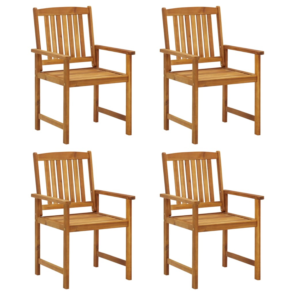 Maison Exclusive - Chaises de jardin avec coussins lot de 4 Bois d'acacia massif - 3