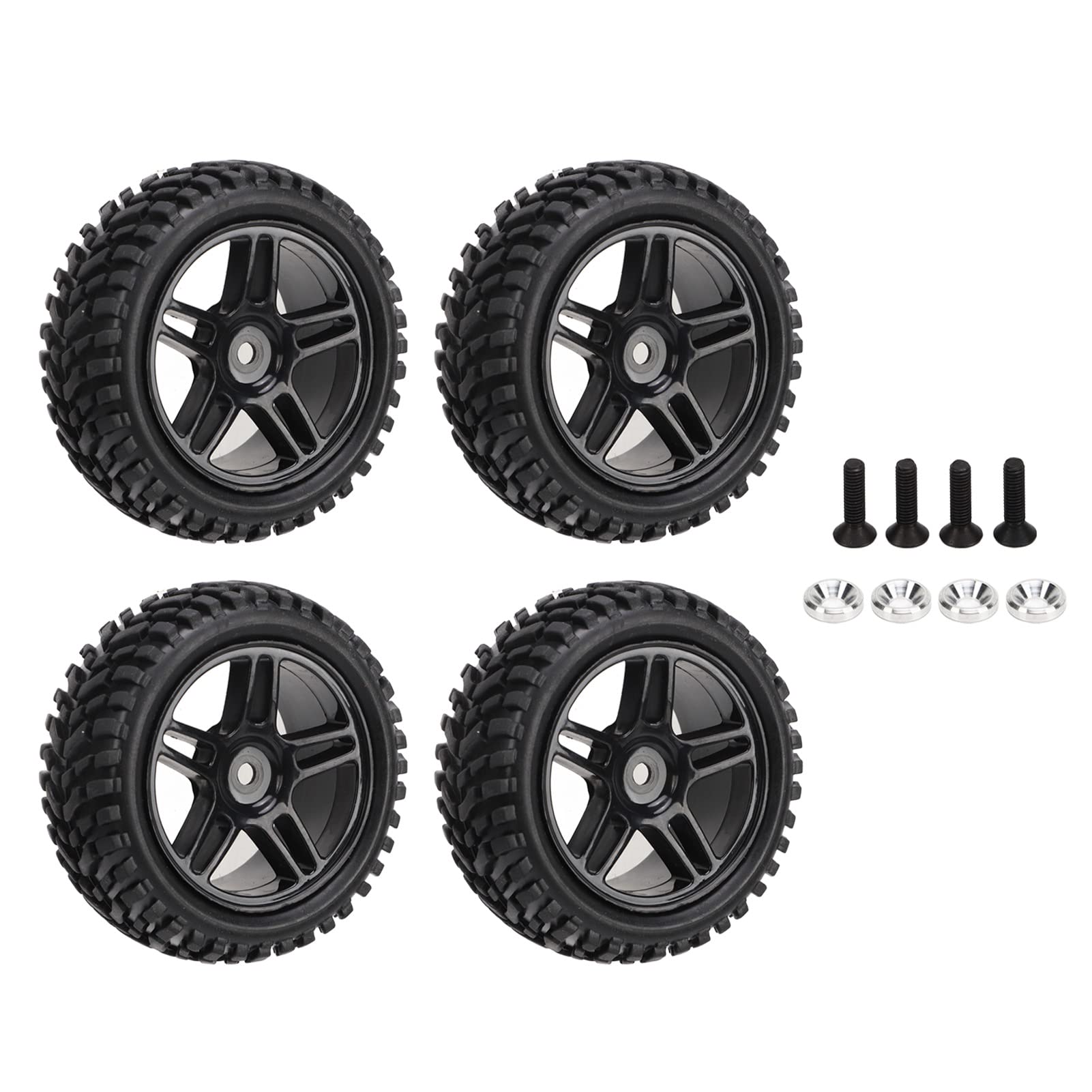 Roues de voiture RC Pentagramme Conçu Caoutchouc Plastique Pneus de voiture RC Ensemble Excellente adhérence Noir pour modèles de voiture 1/16 Remplac | Leroy Merlin
