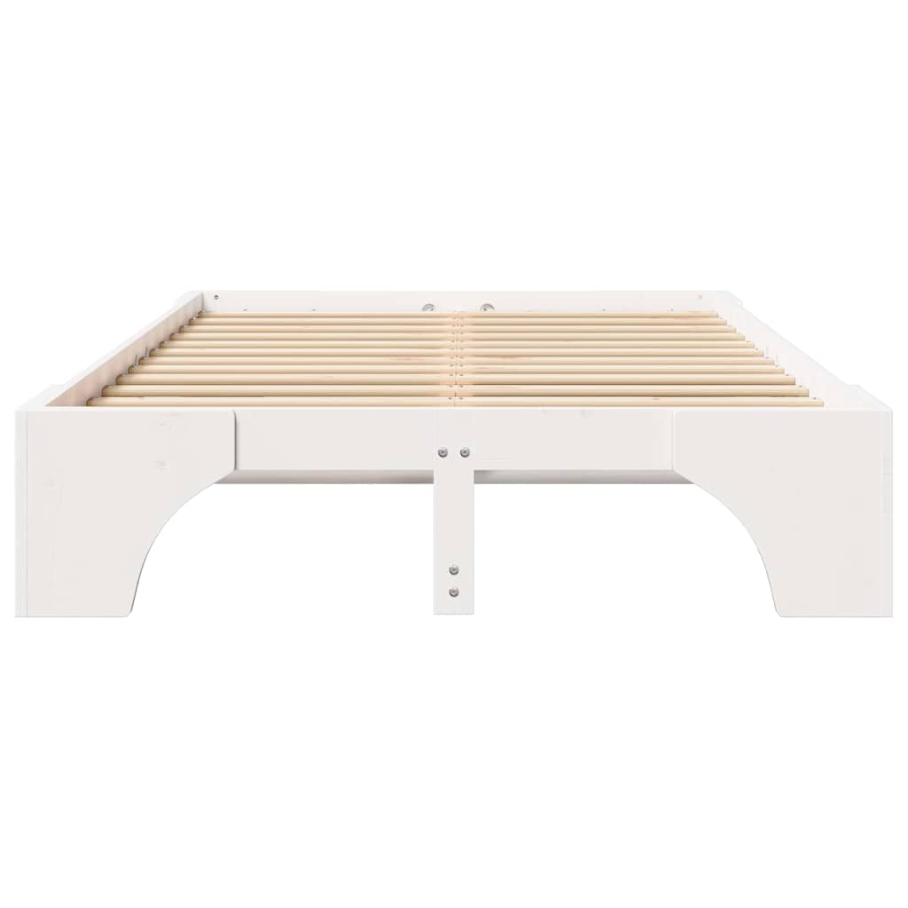 Cadre de lit en pin massif blanc, pour la chambre, 120 × 190 cm - 5