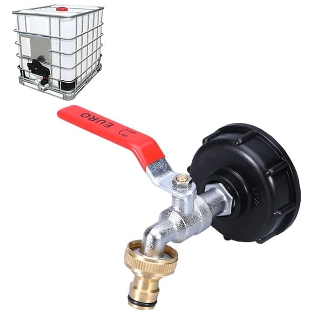 IBC Robinet Cuve 1000L Robinet Recuperateur Eau De Pluie, Adaptateur De Réservoir d'eau IBC 1/2