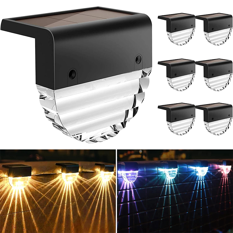 Lampa ogrodowa solarna, wodoodporna lampa LED, zewnętrzna lampa ścienna, lampa na płot, lampa dekoracyjna, 6 sztuk