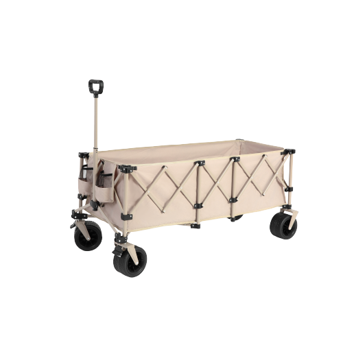 Chariot Pliable De Jardin 220 Lbs - 4 Roues Pivotantes - Dimensions 75x53x90 Cm - Pour Shopping, Sport, Camping - 2