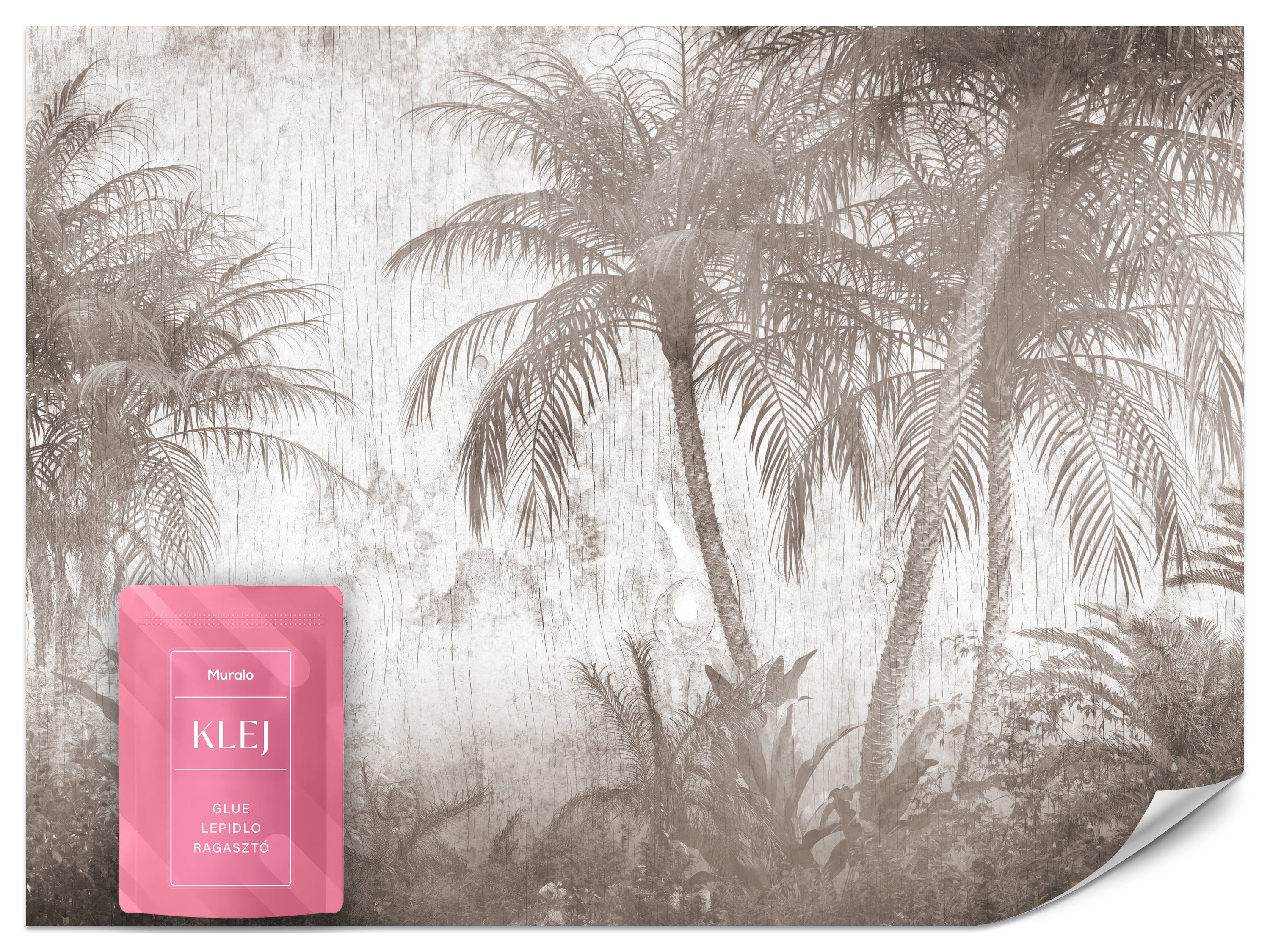 FOTOTAPETA DO SALONU PALMY LAS NATURA TEKSTURA DREWNA STYL VINTAGE 500x350