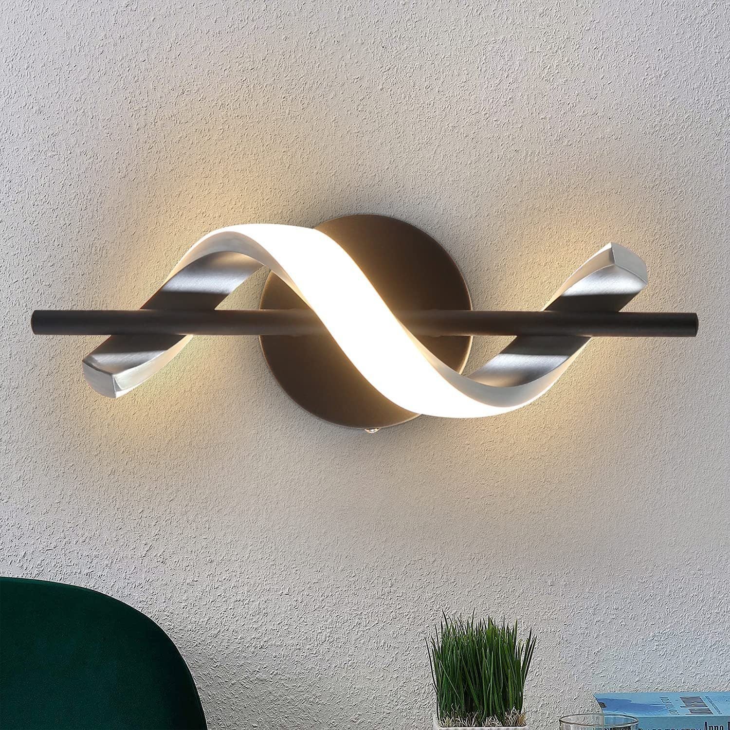 NETTLIFE applique murale LED applique d'intérieur design moderne lampe de couloir chambre 3000K lampe de cage d'escalier blanc chaud - 3