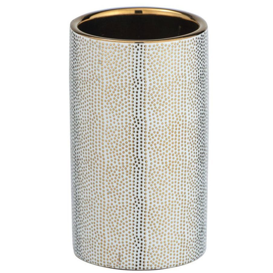 Gobelet de salle de bain design Nuria - Blanc et doré - 4