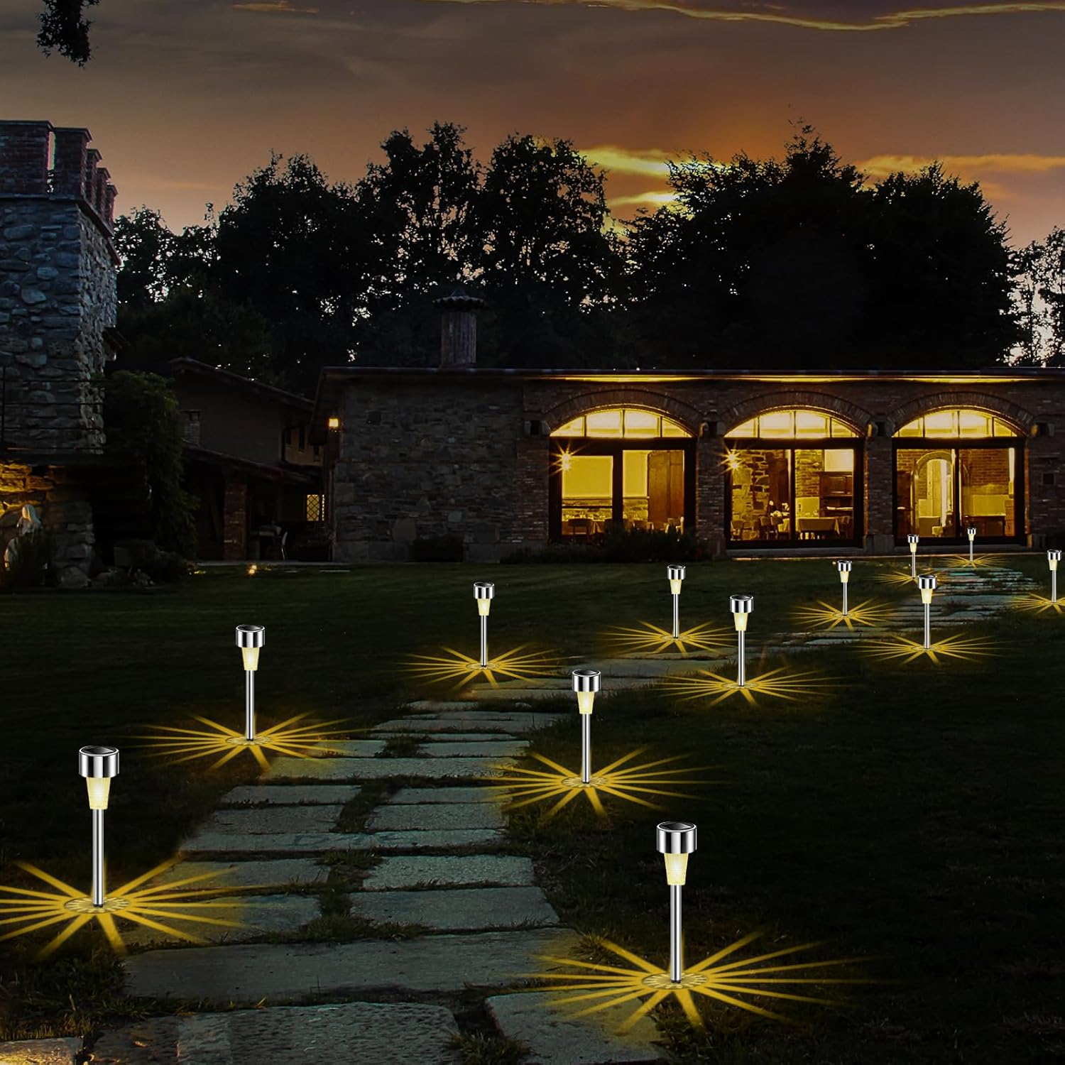 Luz Solar Para Exteriores, [348 LED/3 Modos] Luz Solar Dividida Con Sensor De Movimiento Con Control Remoto, 3 Luces De Inundación Principales | Leroy Merlin