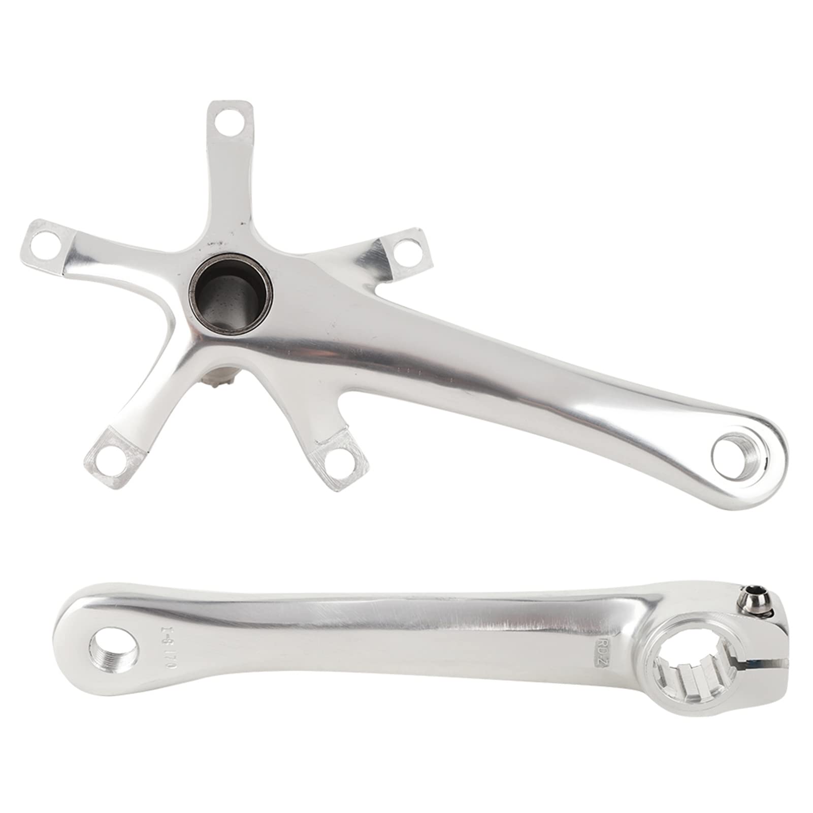 Pédalier de vélo de Route 165/170/175 mm GXP Jeu de Bras de manivelle Plateau Unique 40/42/44/46/48T 8/9/10/11/12 Vitesses Pédalier de vélo Pliant Creux intégré, avec BB (Color : Silver 175mm, S