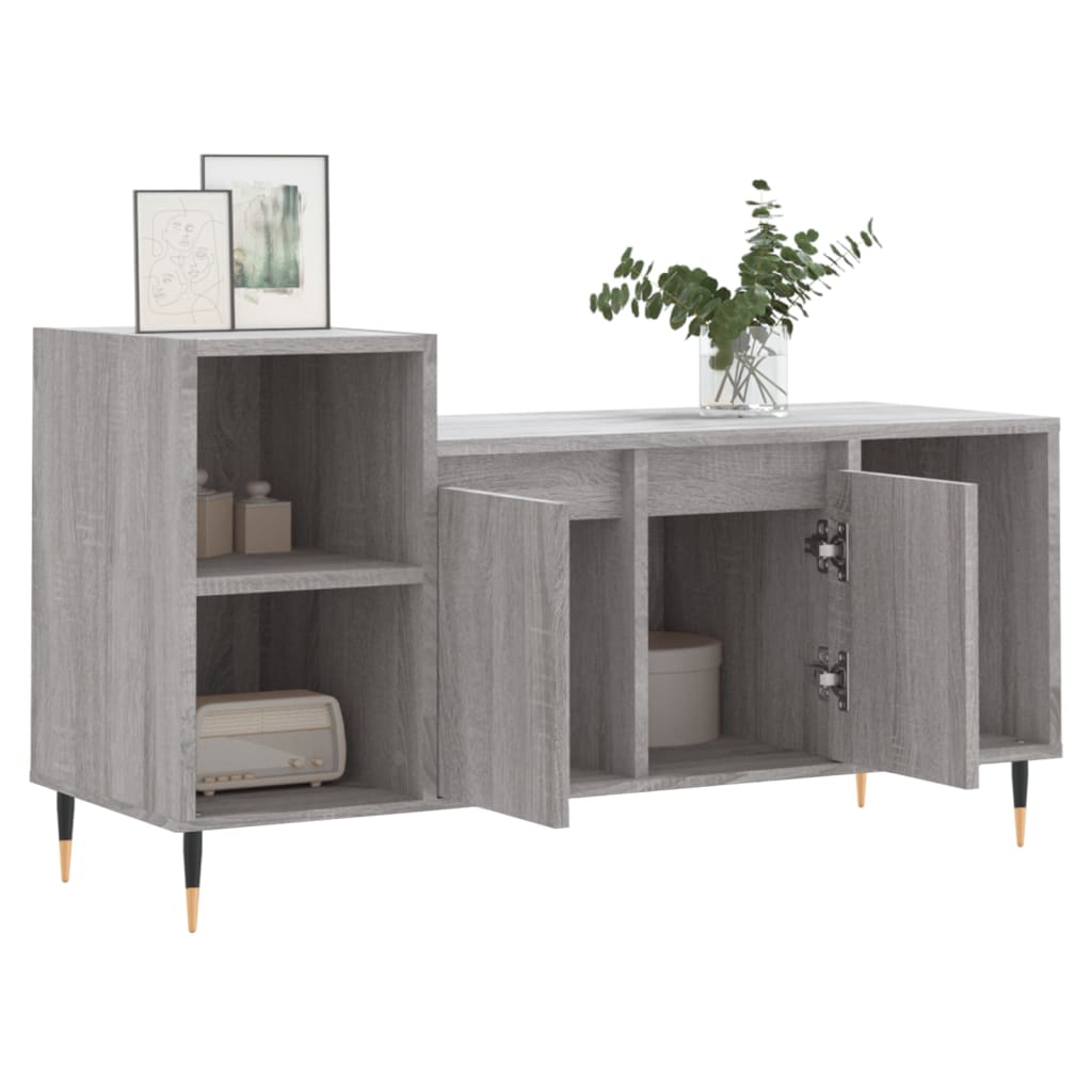 vidaXL Meuble TV Sonoma gris 100x35x55 cm Bois d'ingénierie - 4