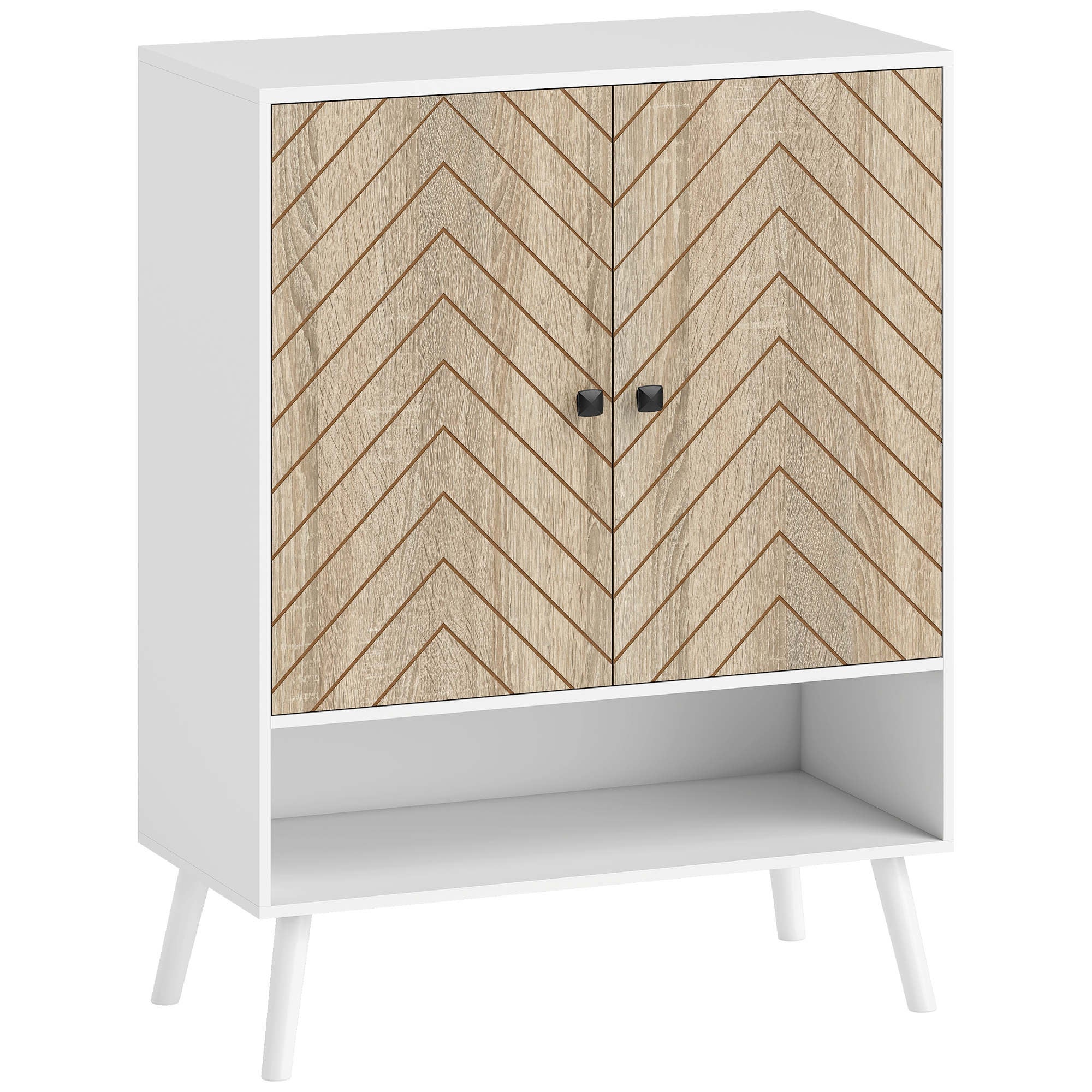 HOMCOM Scarpiera stretta in MDF bianco 60x24x91 cm | Leroy Merlin