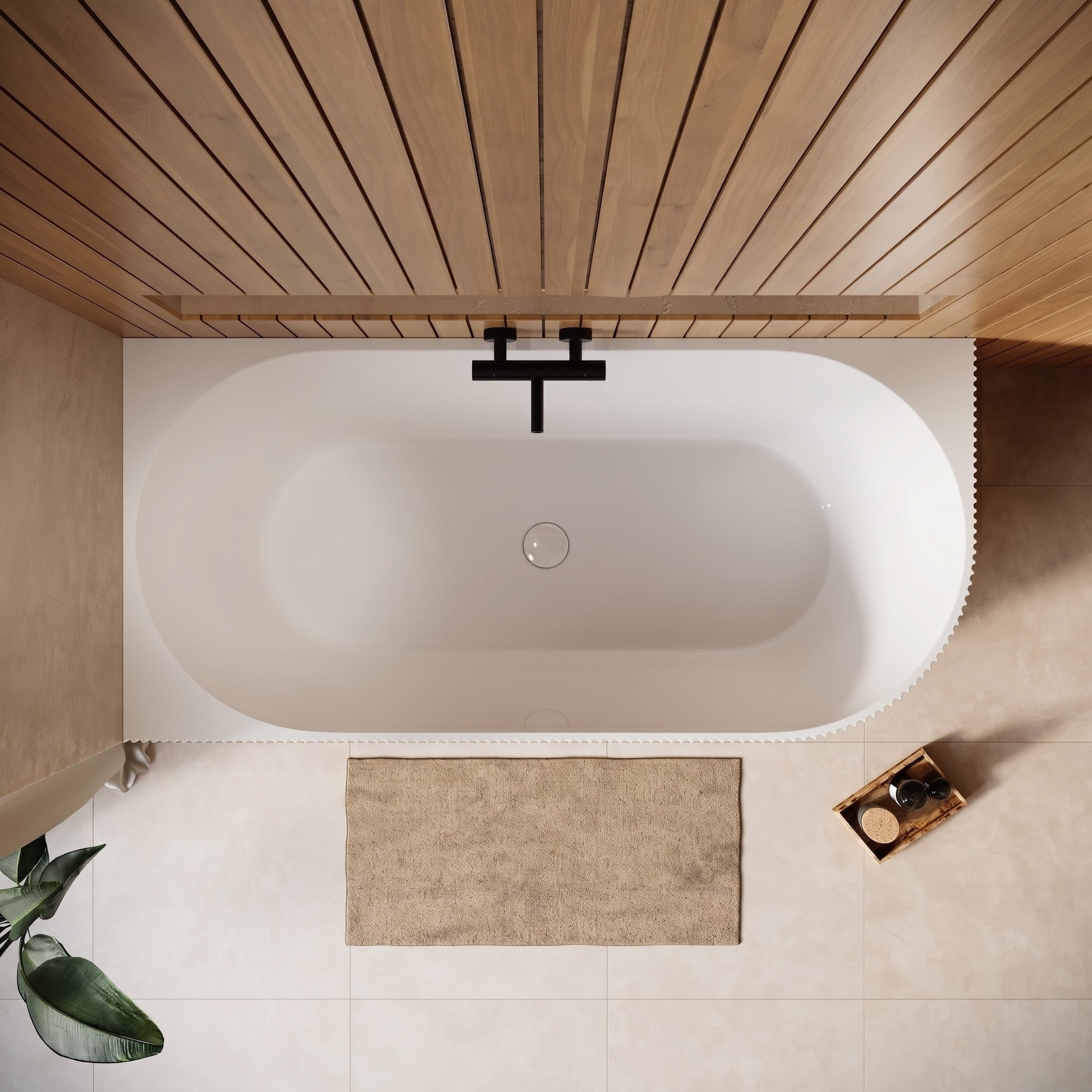 Baignoire d'angle Havana 170 x 80 x 58 cm - Blanc brillant - Droite - 3