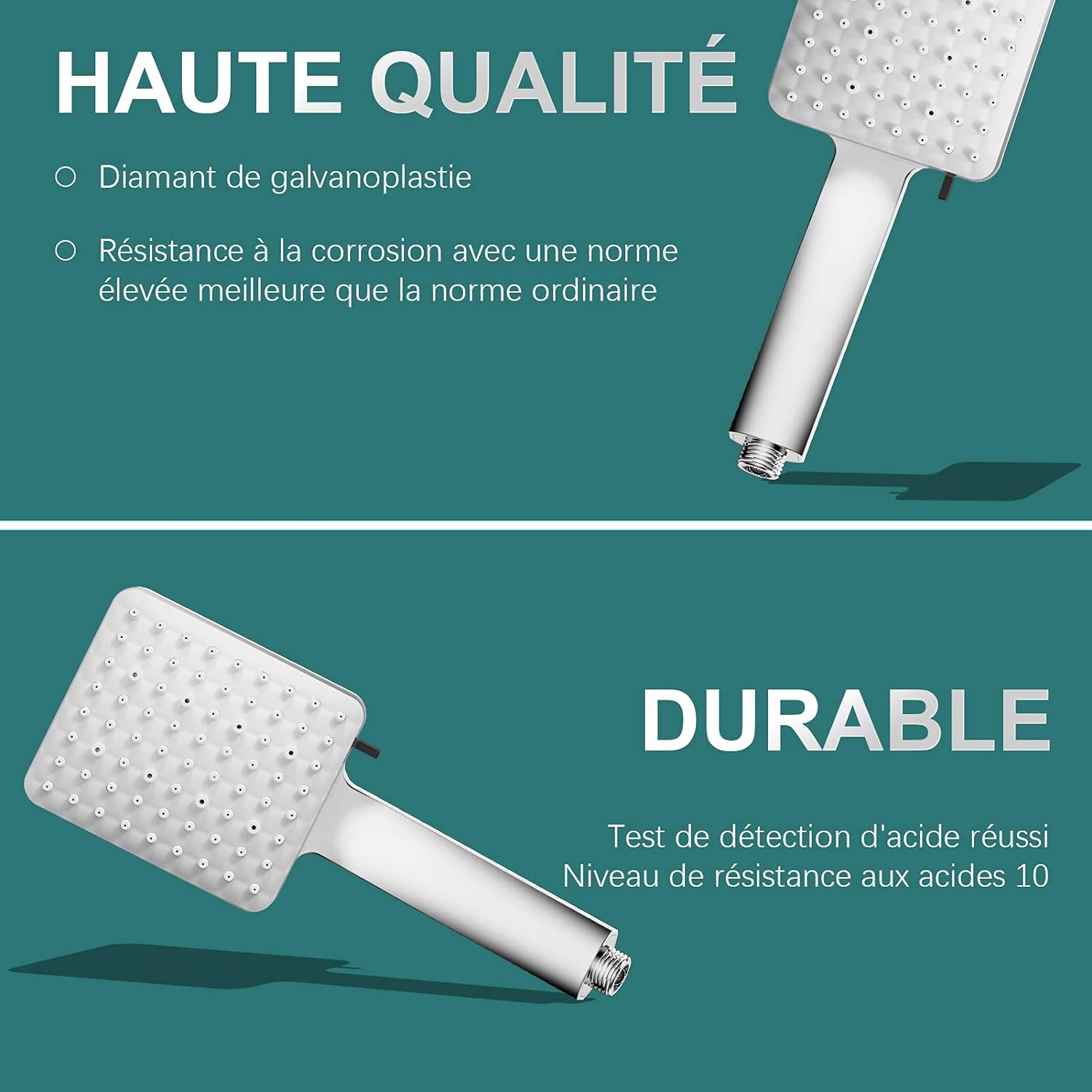 Pommeau Douche, Grosse Pommeau de Douche avec 6 Modes, Haute Pression Douchette Pommeau Acier Inoxydable pour Bain et SPA, (Sans Tuyau) - 2