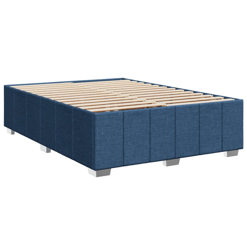 Sommier à lattes de lit avec matelas Bleu 160x200 cm Tissu — COMFORTXL - 8