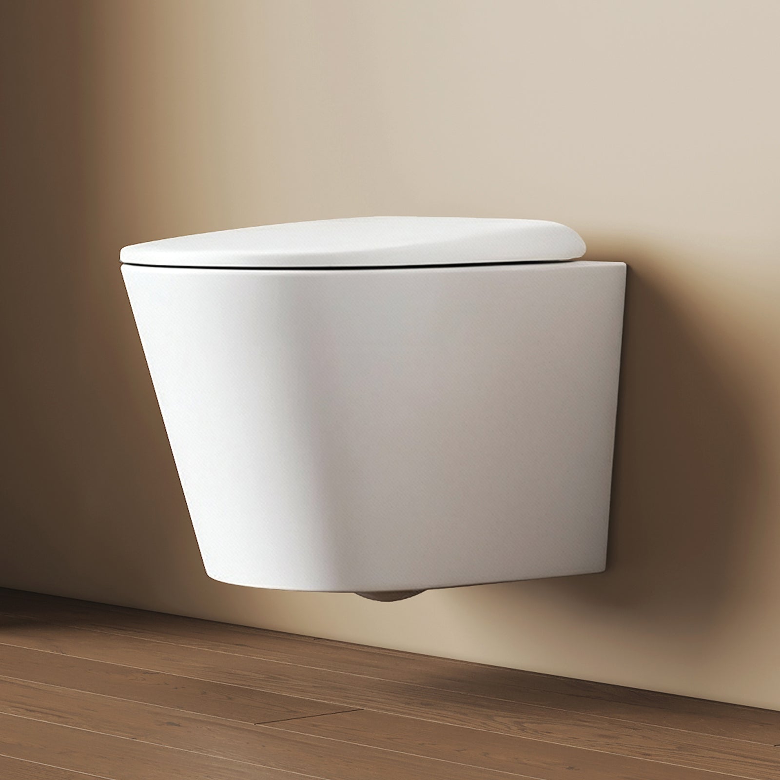 EMKE WC Podwieszana - deska wolnoopadająca - biały błyszczący - 49 x 36,5 x 36 cm