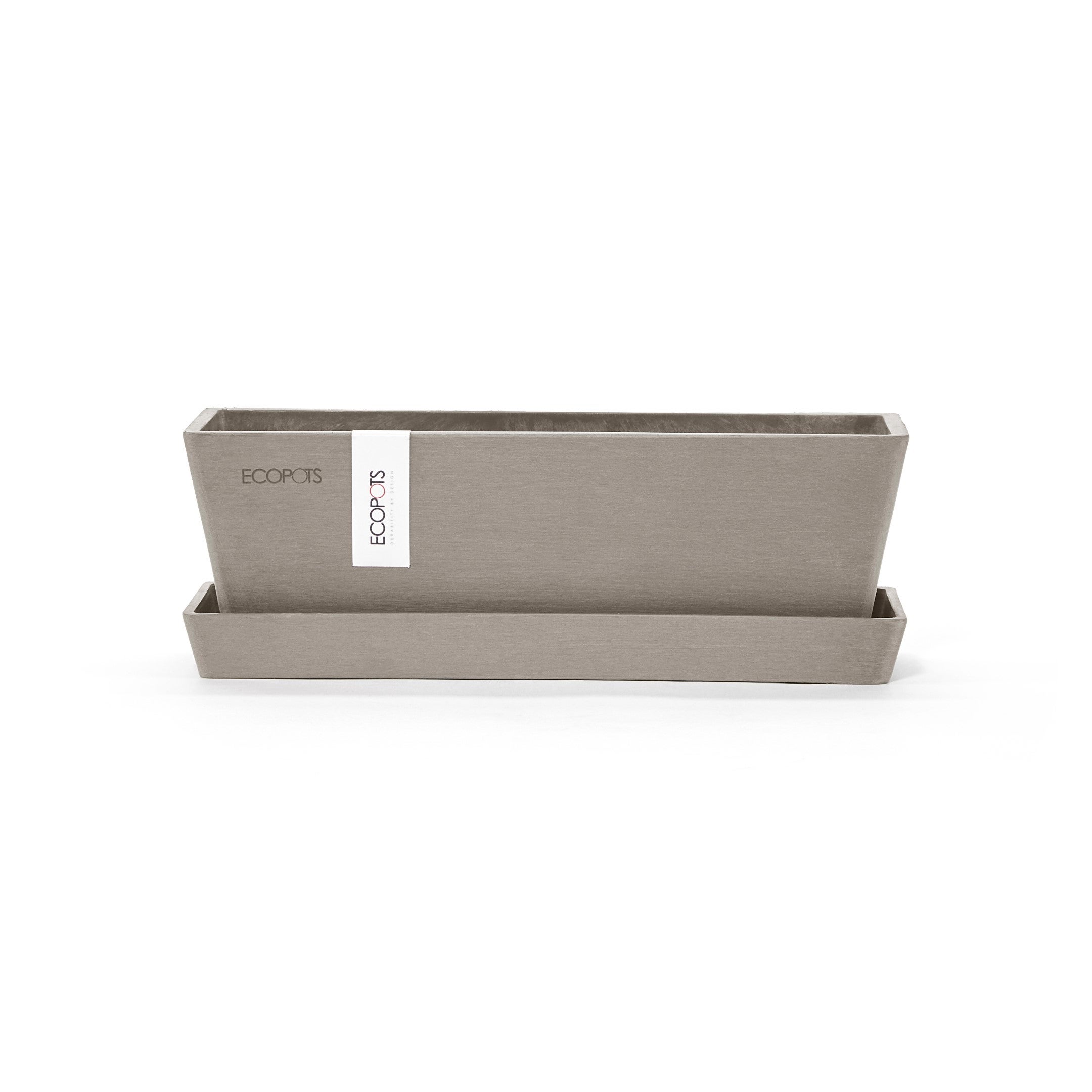 Soucoupe Rectangulaire Ecopots Pour Jardinière Bruges – 57,5x19,5 Cm – Gris Recyclé